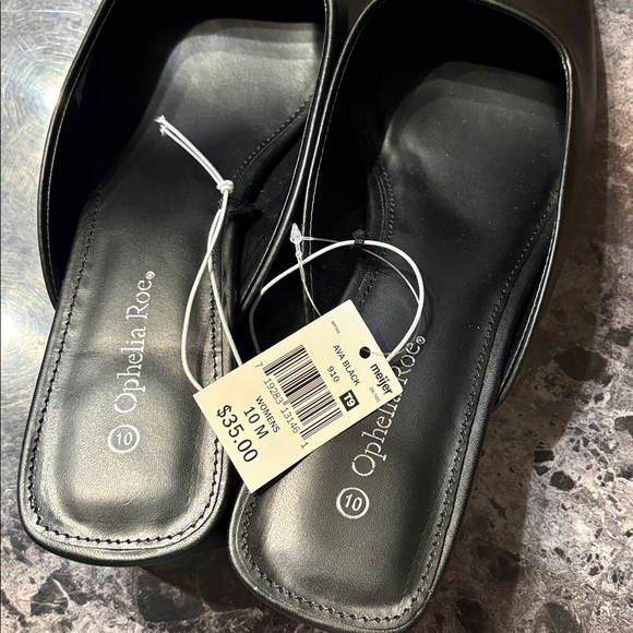 Ophelia Rose Black Square-Toe Slip-On Mules - Picture 5 of 5